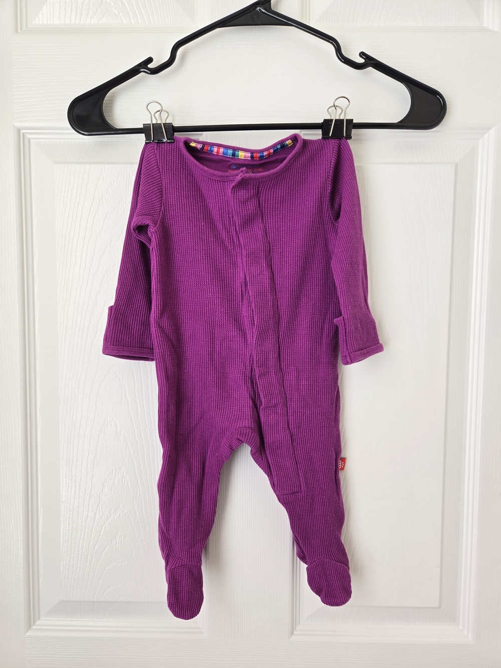 Magnetic Me Plum Ribbed Footed Baby One-Piece Onesie Romper 0-3 Months
